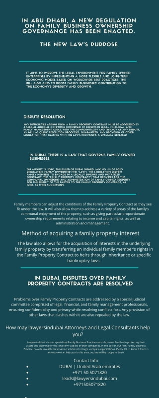 In Abu Dhabi, a new regulation on family business ownership governance has been enacted.
