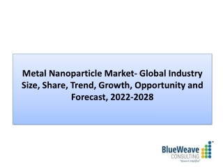 Metal Nanoparticle Market Size, Share, Trend, Growth, Forecast 2022-2028