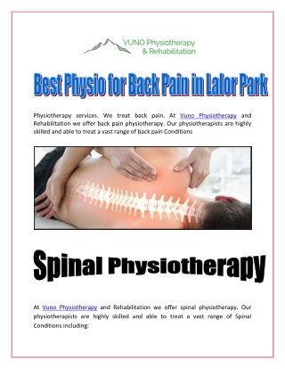 Best Physio for Back Pain in Lalor Park