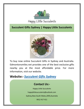 Succulent Gifts Sydney | Happy Little Succulents