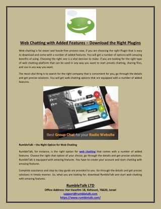 Web Chatting with Added Features Download the Right Plugins