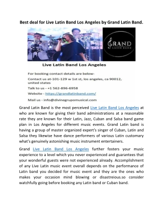 Live Latin Band Los Angeles