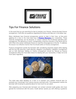 Hire A Recovery Expert - Finance Recovery