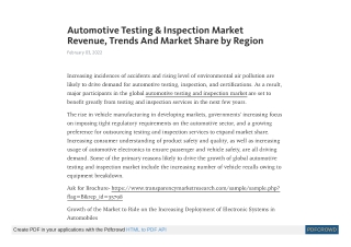 Automotive Testing & Inspection Market Revenue Forecast 2025