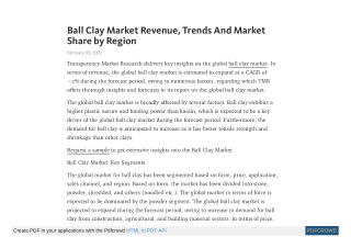 Ball Clay Market to Expand at a CAGR of 2% from 2020 to 2030