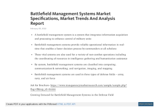 Battlefield Management Systems Market Analysis, Share by 2031