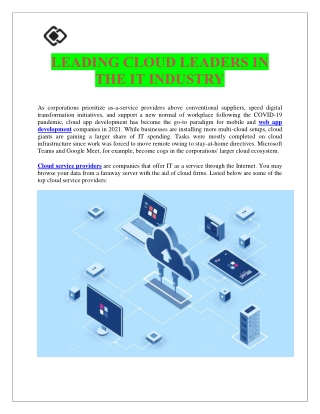 LEADING CLOUD LEADERS IN THE IT INDUSTRY
