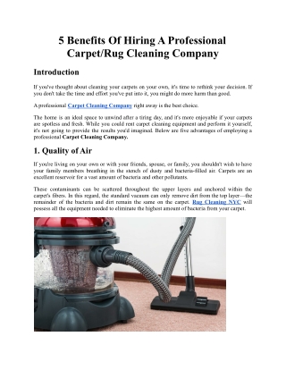 5 Benefits Of Hiring A Professional Carpet_Rug Cleaning Company