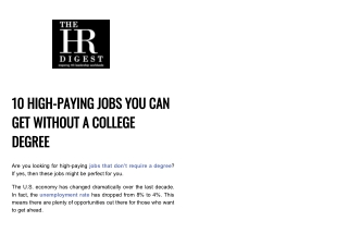 Highest paying jobs that don't require a college degree