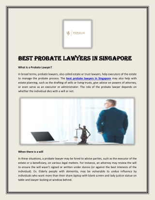 Best Probate Lawyers in Singapore