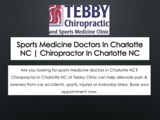 Sports Medicine Doctors In Charlotte NC | Chiropractor In Charlotte NC