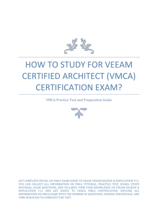 How to Study for Veeam Certified Architect (VMCA) Certification Exam?