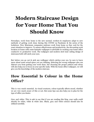 Modern Staircase Design for Your Home That You Should Know
