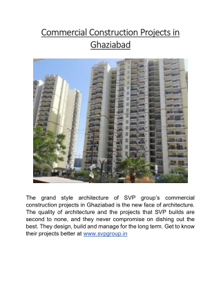 Commercial Construction Projects in Ghaziabad