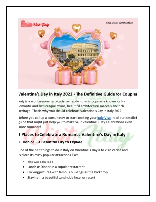 Valentine’s Day in Italy 2022 – The Ultimate Guide for Couples