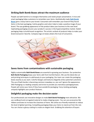 Striking Bath Bomb Boxes attract the maximum audience