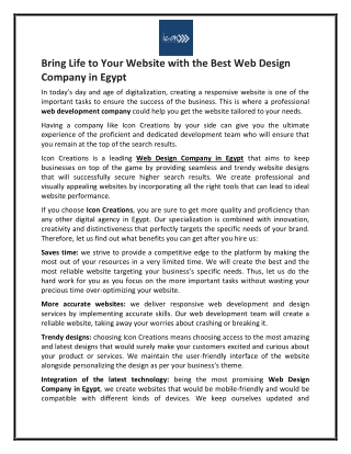 Web Design Company in Egypt