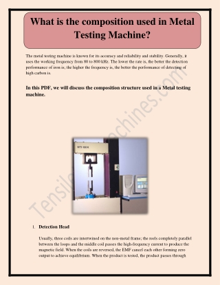 Material Testing With highly-efficient Testing machines | MTI