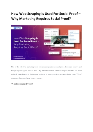 How Web Scraping Is Used For Social Proof – Why Marketing Requires Social Proof?