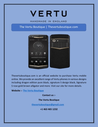 The Vertu Boutique | Thevertuboutique.com