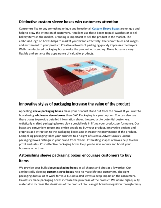 Distinctive custom sleeve boxes win customers attention