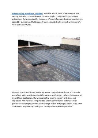 waterproofing membrane suppliers