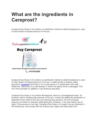 What are the ingredients in Careprost