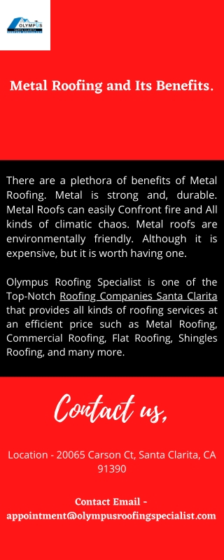 Benefits Of Metal Roofing