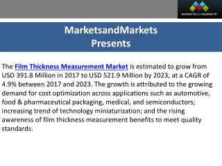 Film Thickness Measurement Market Share worth USD 521.9 Million by 2023