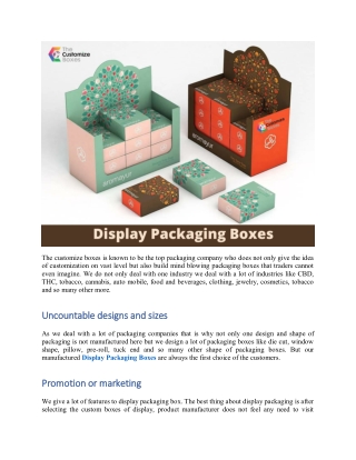 5 Types of Display Packaging Boxes that Increase your Business
