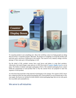 How to Create High Quality Counter Display Boxes with Cost Effective Manner?