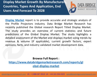 Display Market Growth By Manufacturers, Countries, Types And Application