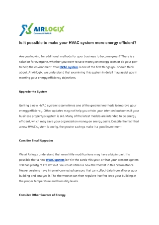 Is it possible to make your HVAC system more energy efficient