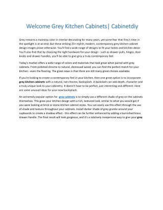 Welcome Grey Kitchen Cabinets Cabinetdiy