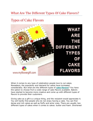 What Are The Different Types Of Cake Flavors