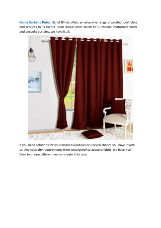 Home Curtains Dubai