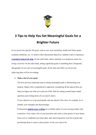 3 Tips to Help You Set Meaningful Goals for a Brighter Future