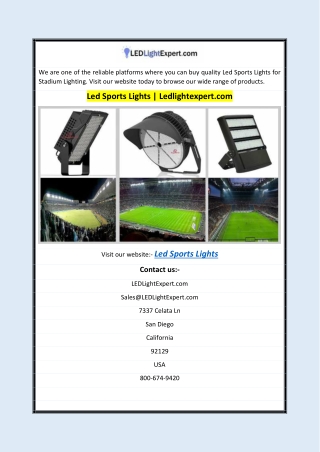 Led Sports Lights | Ledlightexpert.com