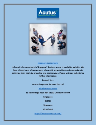 Singapore Accountants | Acutus-ca.com