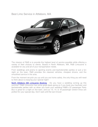 North Attleboro MA Limousine Booking