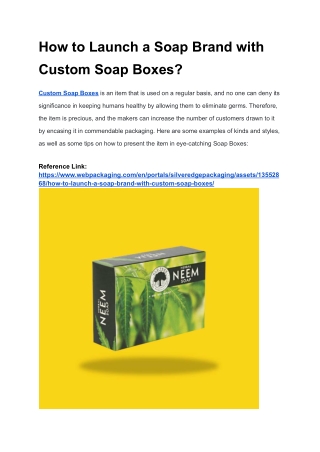 How to Launch a Soap Brand with Custom Soap Boxes_