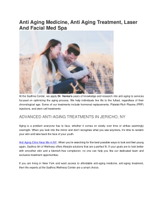 Anti Aging Medicine