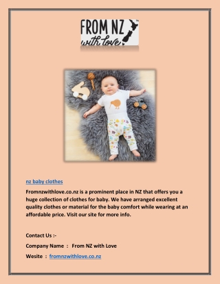 NZ Baby Clothes | Fromnzwithlove.co.nz