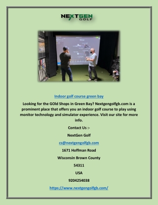 Indoor Golf Course Green Bay | Nextgengolfgb.com