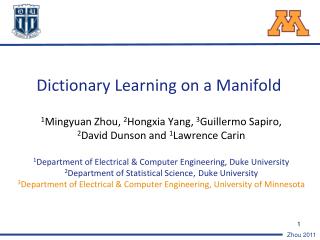 Dictionary Learning on a Manifold