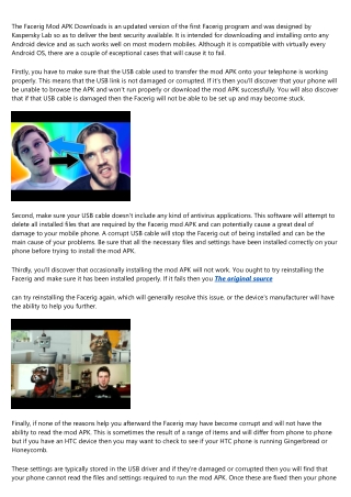 Why Does the Facerig Mod APK Fail?