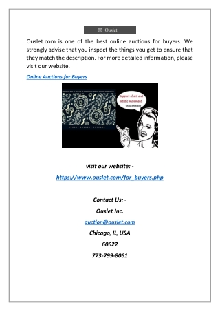 Online Auctions For Buyers | Ouslet.com