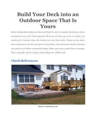 Build Your Deck into an Outdoor Space That Is Yours