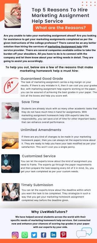 Top 5 Reasons To Hire Marketing Assignment Help Service