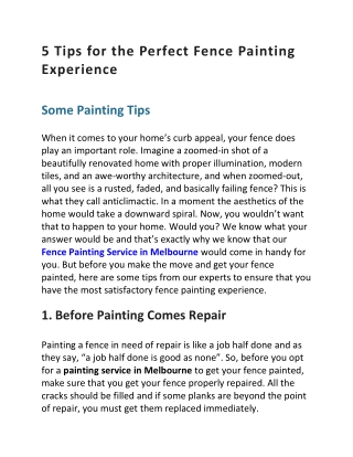 Fence Painting Service in Melbourne